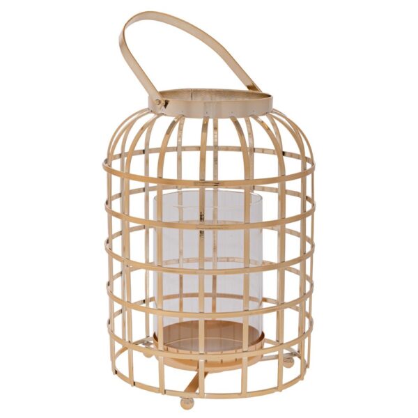 ΧΡΥΣΟ ΜΕΤΑΛΛΙΚΟ ΦΑΝΑΡΙ ΜΕ ΔΙΑΦΑΝΟ ΓΥΑΛΙ 19Χ27ΕΚ