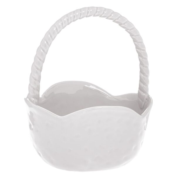 ΛΕΥΚΟ ΚΕΡΑΜΙΚΟ ΚΑΛΑΘΙ  ΜΕ ΧΕΡΙ 14.5Χ13Χ18ΕΚ