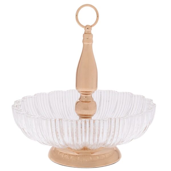 ΓΥΑΛΙΝΗ ΠΙΑΤΕΛΑ ΣΕ ΧΡΥΣΗ ΜΕΤΑΛΛΙΚΗ ΒΑΣΗ 30Χ30Χ32