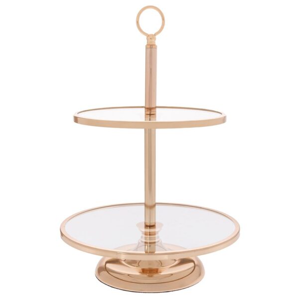 ΔΙΟΡΟΦΗ ΓΥΑΛΙΝΗ ΠΙΑΤΕΛΑ ΣΕ ΧΡΥΣΗ ΜΕΤΑΛΛΙΚΗ ΒΑΣΗ 30Χ30Χ44ΕΚ