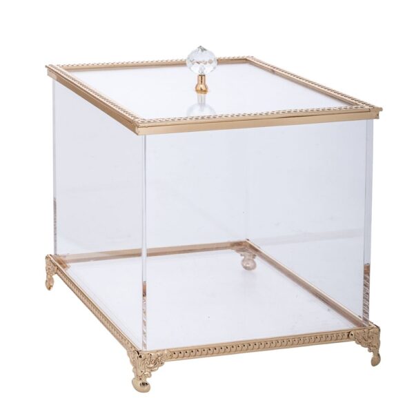 ΚΟΥΤΙ ΣΕ ΧΡΥΣΗ ΜΕΤΑΛΛΙΚΗ ΒΑΣΗ ΜΕ ΚΑΠΑΚΙ 15Χ15Χ20ΕΚ  ΚΑΙ PLEXIGLASS