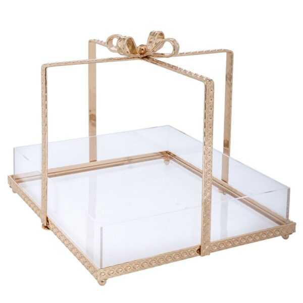 ΔΙΣΚΟΣ ΧΡΥΣΟ ΜΕΤΑΛΛΙΚΟ ΔΩΡΑΚΙ ΜΕ  PLEXIGLASS 29Χ29Χ25ΕΚ