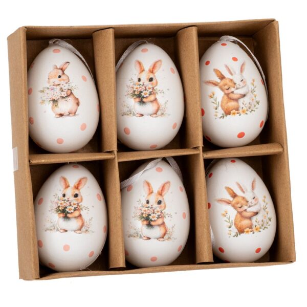 ΣΕΤ 6 ΠΛΑΣΤΙΚΑ ΑΥΓΑ ΚΡΕΜΑΣΤΑ ΜΕ ΣΧΕΔΙΑ   5Χ14Χ13