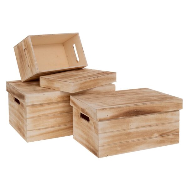 ΣΕΤ 3 ΞΥΛΙΝΟ ΦΥΣΙΚΟ ΚΟΥΤΙ ΜΕ ΚΑΠΑΚΙ 37Χ27Χ18 32Χ22Χ16 27Χ17Χ14ΕΚ