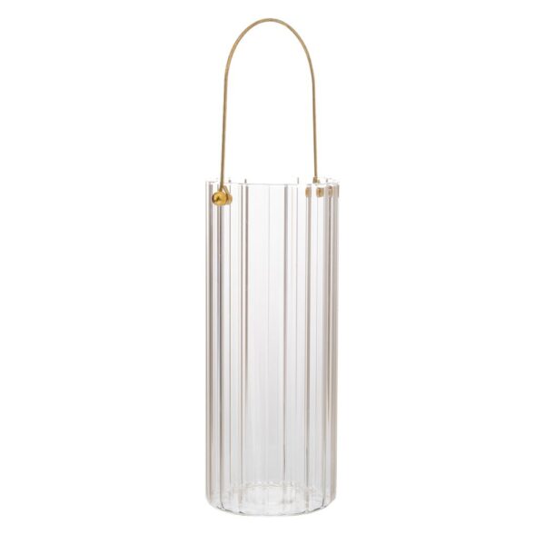 ΓΥΑΛΙΝΟ ΣΤΡΟΓΓΥΛΟ ΒΑΖΟ ΜΕ ΧΡΥΣΟ ΧΕΡΟΥΛΙ Φ10Χ25ΕΚ