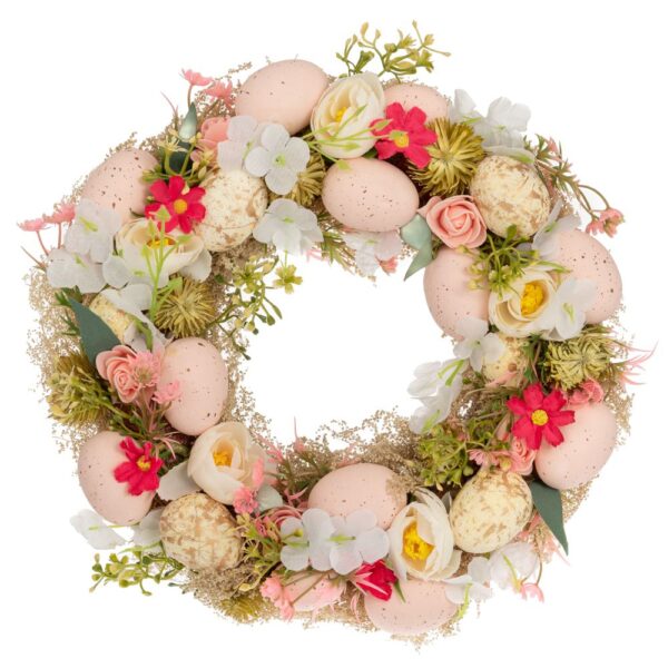 ΣΤΕΦΑΝΙ ΜΕ ΠΟΛΥΧΡΩΜΑ ΛΟΥΛΟΥΔΙΑ ΚΑΙ ΧΡΩΜΑΤΙΣΤΑ ΑΥΓΑ Φ30ΕΚ 7ΕΚ