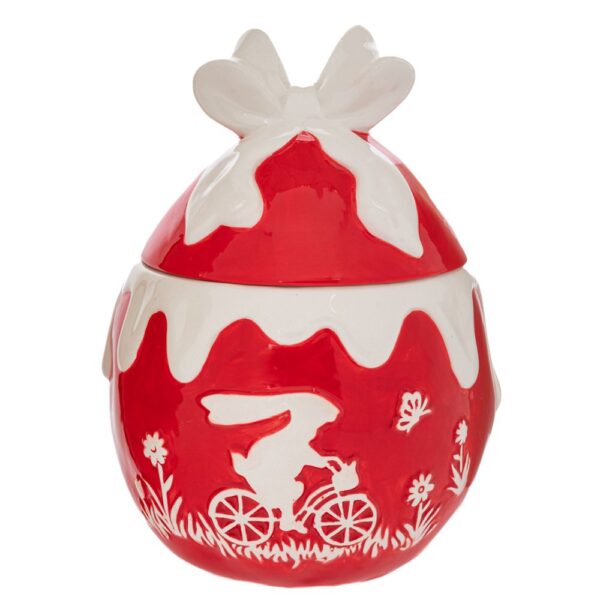 ΚΟΚΚΙΝΗ ΚΕΡΑΜΙΚΗ ΜΠΙΣΚΟΤΙΕΡΑ ΜΕ ΛΑΓΟ 16.5Χ16.5Χ23ΕΚ