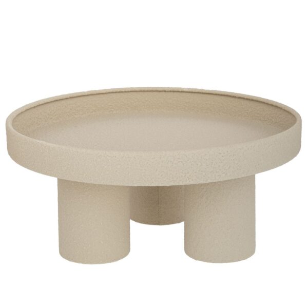 ΚΡΕΜ ΜΕΤΑΛΛΙΚΗ ΣΤΡΟΓΓΥΛΗ ΠΙΑΤΕΛΑ ΜΕ ΠΟΔΑΡΑΚΙΑ 30Χ30Χ13ΕΚ