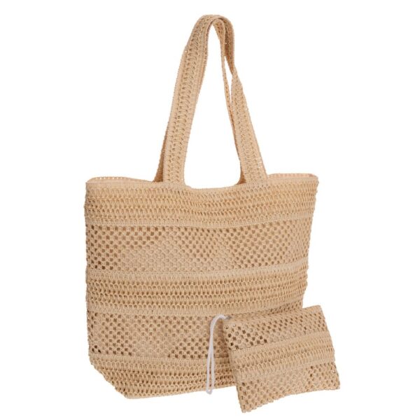 ΜΠΕΖ ΨΑΘΙΝΗ ΤΣΑΝΤΑ ΠΑΡΑΛΙΑΣ ΜΕ ΠΟΡΤΟΦΟΛΑΚΙ 49Χ15Χ38 23Χ16ΕΚ