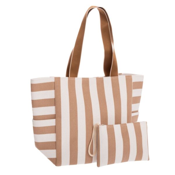 ΜΠΕΖ ΡΙΓΕ ΥΦΑΣΜΑΤΙΝΗ ΤΣΑΝΤΑ ΠΑΡΑΛΙΑΣ ΜΕ ΠΟΡΤΟΦΟΛΑΚΙ 52Χ18Χ34 23Χ16ΕΚ