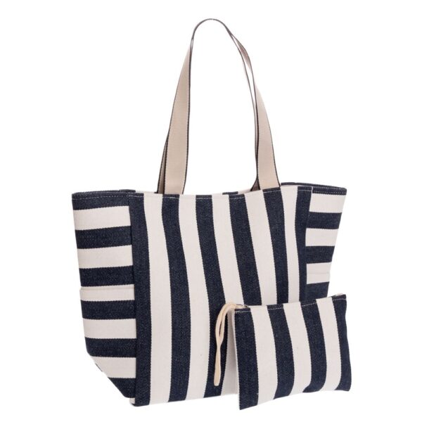 ΜΠΛΕ ΡΙΓΕ ΥΦΑΣΜΑΤΙΝΗ ΤΣΑΝΤΑ ΠΑΡΑΛΙΑΣ ΜΕ ΠΟΡΤΟΦΟΛΑΚΙ 52Χ18Χ34 23Χ16ΕΚ