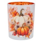 ΓΥΑΛΙΝΟ ΚΗΡΟΠΗΓΙΟ HALLOWEEN ΜΕ ΚΟΛΟΚΥΘΕΣ Φ10Χ12