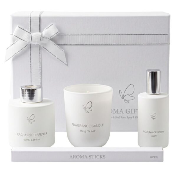 ΣΕΤ 2 ΛΕΥΚΟ ΑΡΩΜΑΤΙΚΟ DIFFUSER 100ML ΜΕ ΚΕΡΙ ΣΕ ΚΟΥΤΙ ΔΩΡΟΥ