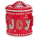 ΚΟΚΚΙΝΗ ΚΕΡΑΜΙΚΗ ΜΠΙΣΚΟΤΙΕΡΑ JOY ΜΕ ΑΝΑΓΛΥΦΑ ΣΧΕΔΙΑ ΖΑΧΑΡΩΤΩΝ 12Χ12Χ16ΕΚ