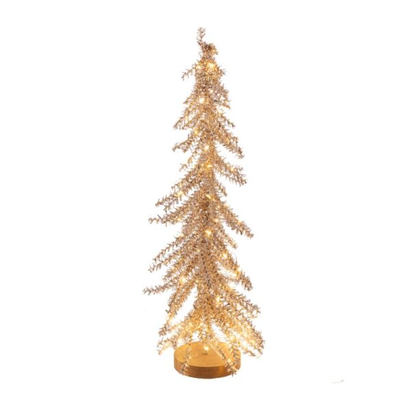 GLITTER ΣΑΜΠΑΝΙ ΦΩΤΙΖΟΜΕΝΟ ΔΕΝΤΡΟ ΜΕ 50 LED ΣΕ GLITTER ΧΡΥΣΗ ΞΥΛΙΝΗ  ΒΑΣΗ Φ10Χ40ΕΚ (ΜΠΑΤΑΡΙΑ)
