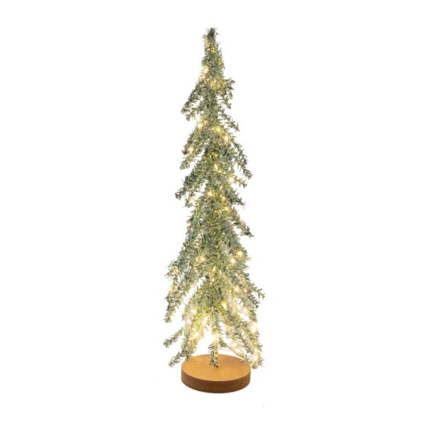 GLITTER  ΛΑΔΙ ΦΩΤΙΖΟΜΕΝΟ ΔΕΝΤΡΟ ΜΕ 50 LED ΣΕ GLITTER ΑΣΗΜΙ ΞΥΛΙΝΗ ΒΑΣΗ Φ10Χ40ΕΚ (ΜΠΑΤΑΡΙΑ)