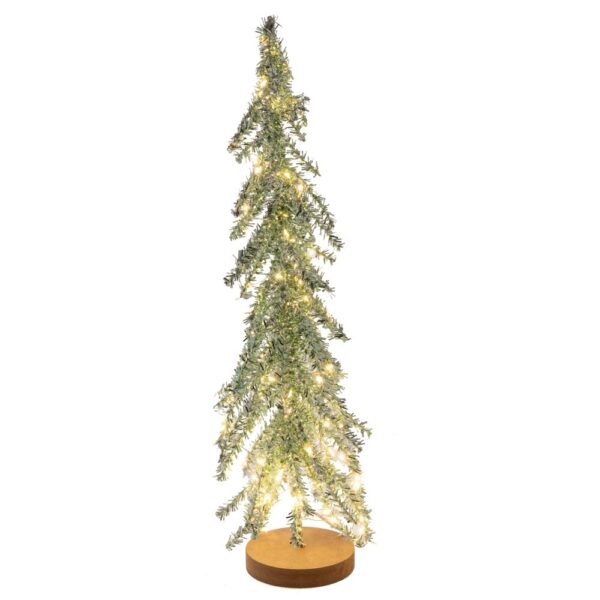 GLITTER  ΛΑΔΙ ΦΩΤΙΖΟΜΕΝΟ ΔΕΝΤΡΟ ΜΕ 80 LED ΣΕ GLITTER ΑΣΗΜΙ ΒΑΣΗ 11Χ50ΕΚ (ΜΠΑΤΑΡΙΑ)