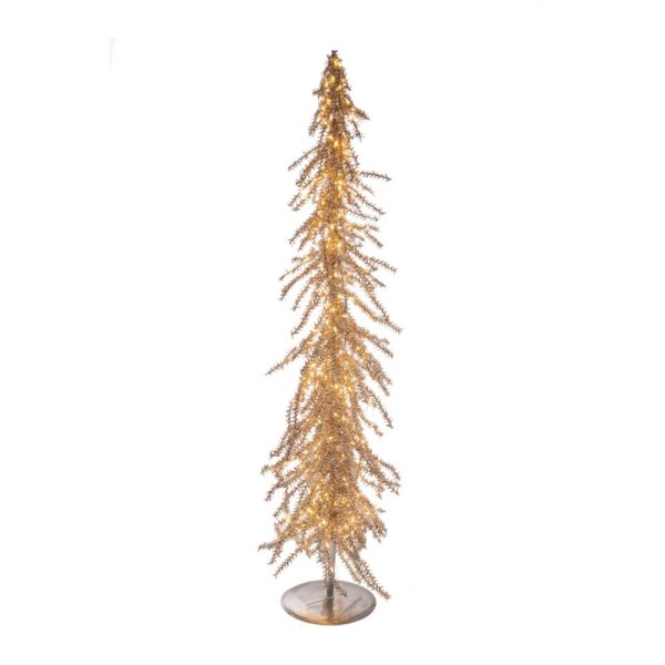 GLITTER ΣΑΜΠΑΝΙ ΦΩΤΙΖΟΜΕΝΟ ΔΕΝΤΡΟ ΜΕ 400 LED ΣΕ GLITTER ΧΡΥΣΗ ΜΕΤΑΛΛΙΚΗ ΒΑΣΗ Φ18Χ100ΕΚ (ΜΠΑΤΑΡΙΑ)