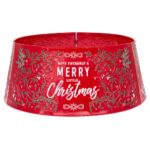 ΚΟΚΚΙΝΗ ΜΕΤΑΛΛΙΚΗ ΠΟΔΙΑ ΔΕΝΤΡΟΥ MERRY CHRISTMAS Φ65Χ25